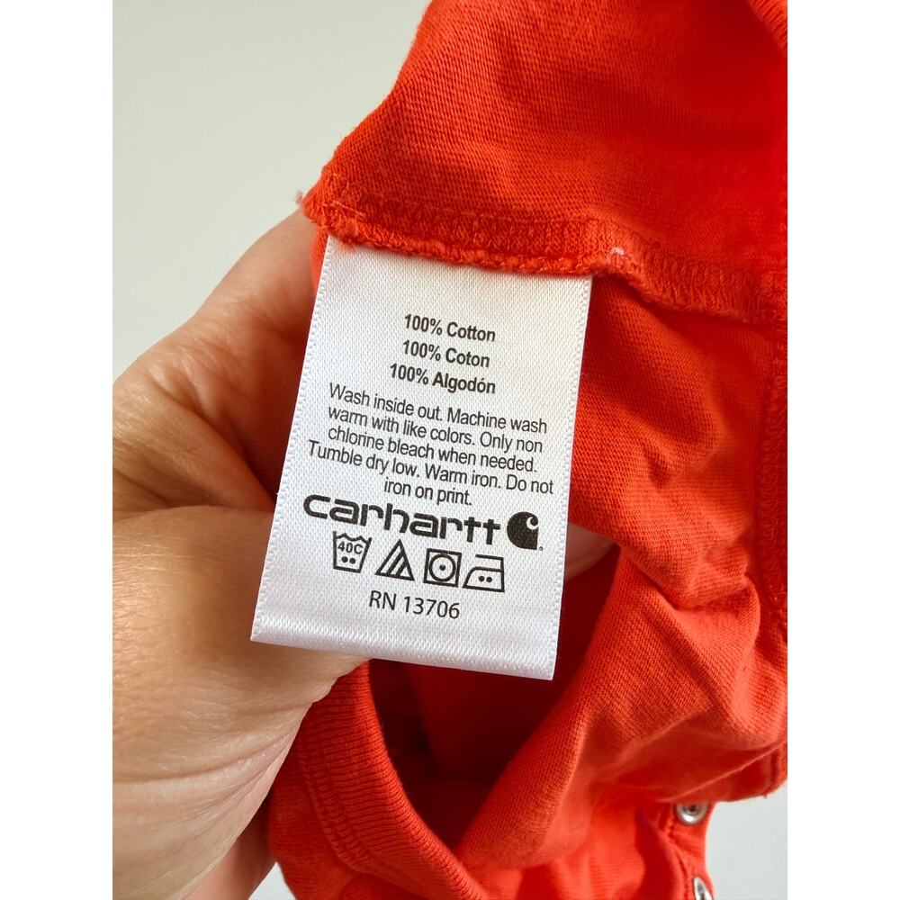 Carhartt Baby Boys Orange Short Sleeve Bodysuit dog hunting 3 months - Picture 6 of 6